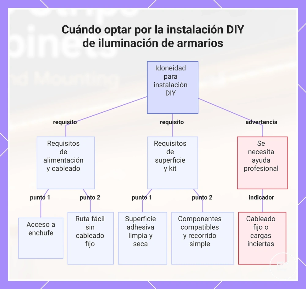 Cuándo es adecuado el bricolaje y cuándo se necesita evaluación profesional para iluminación bajo armarios