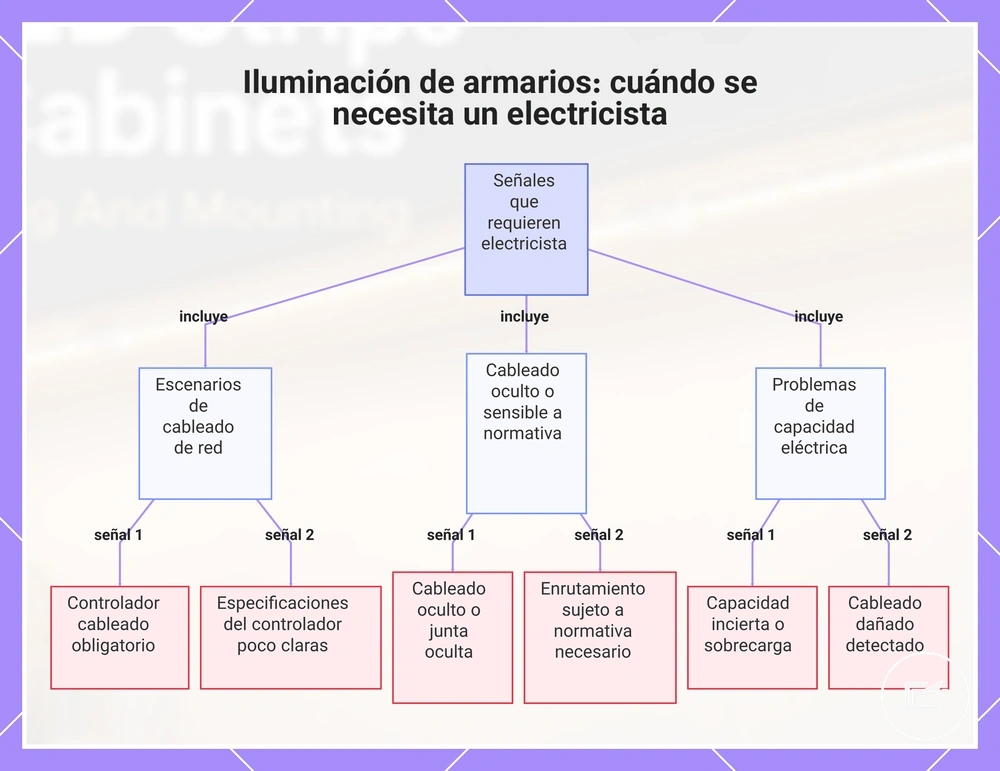 Iluminación bajo armarios: situaciones en las que se necesita un electricista