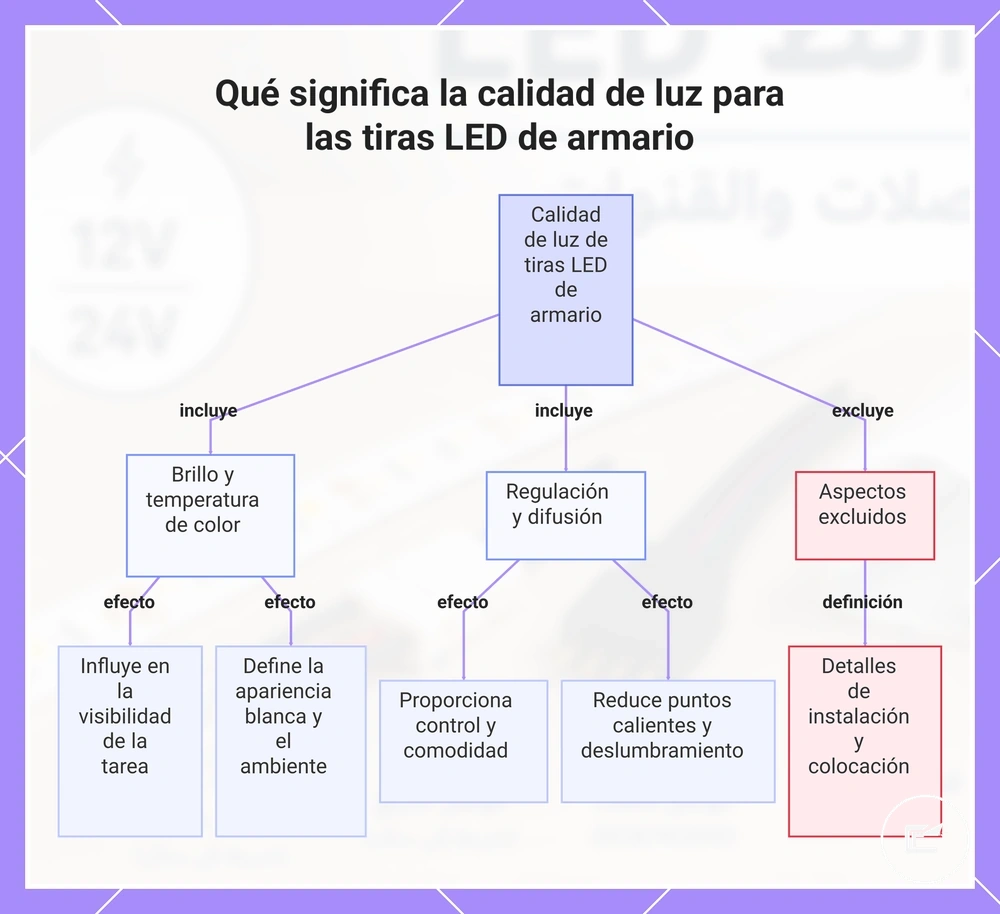 Qué significa la calidad de la luz para las tiras LED de armario