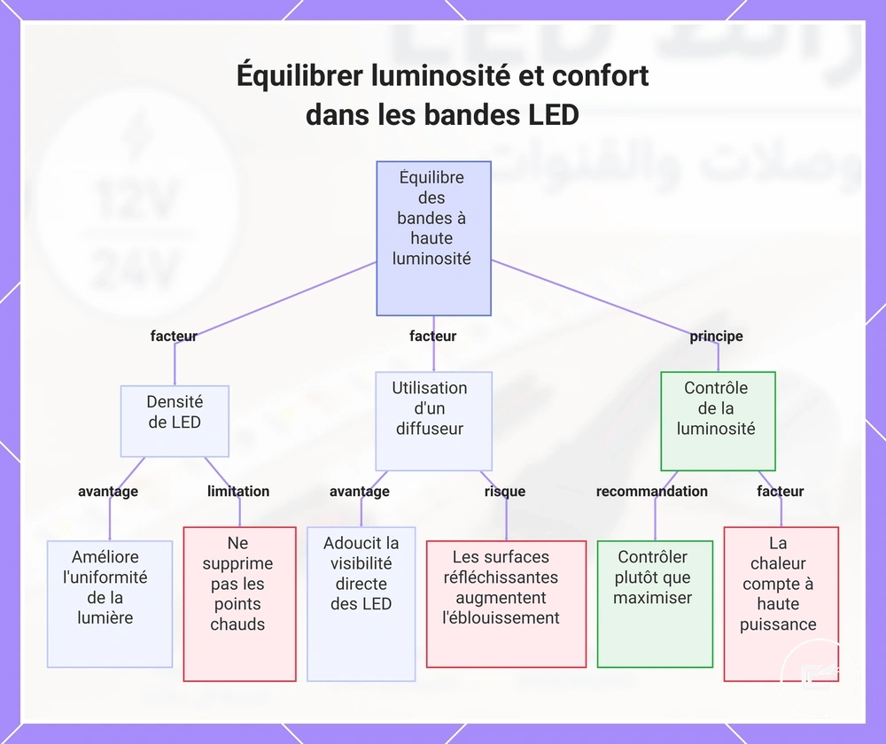 Équilibrer luminosité et confort dans les rubans LED