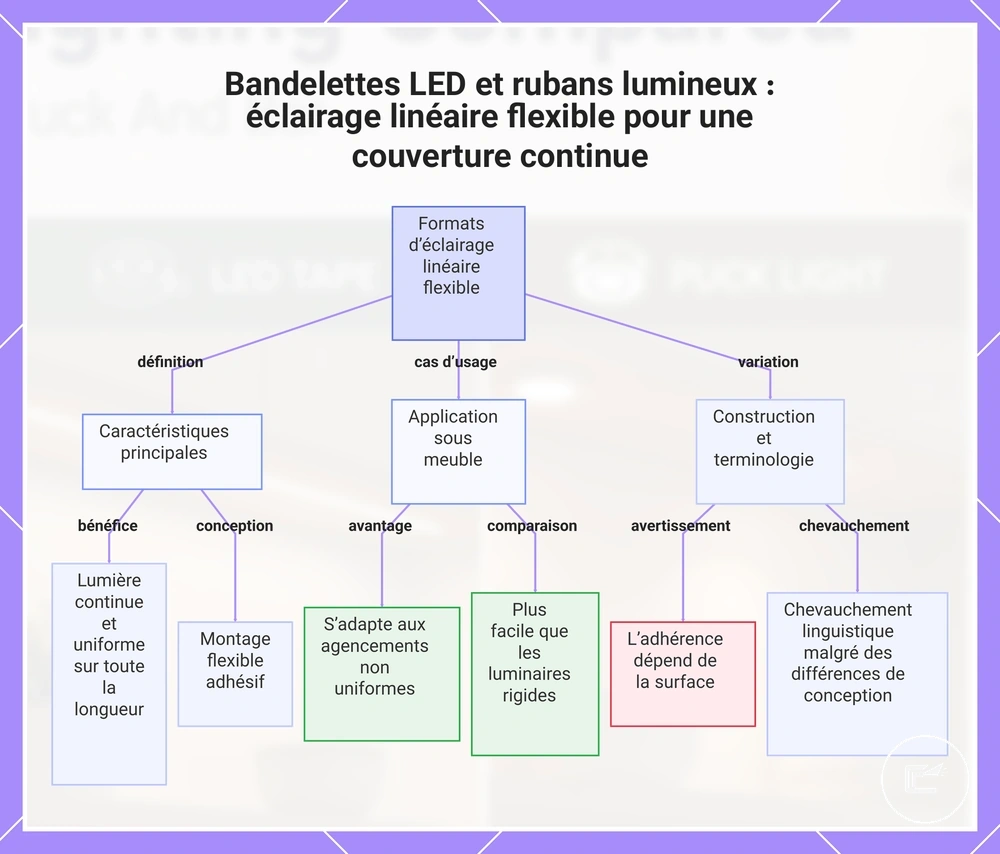 Rubans LED et bandes lumineuses : éclairage linéaire flexible pour une couverture continue