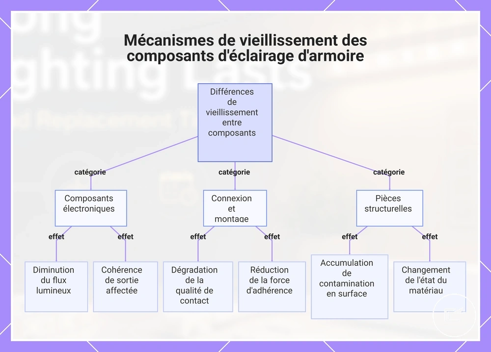 Mécanismes de vieillissement des composants d’éclairage de placard