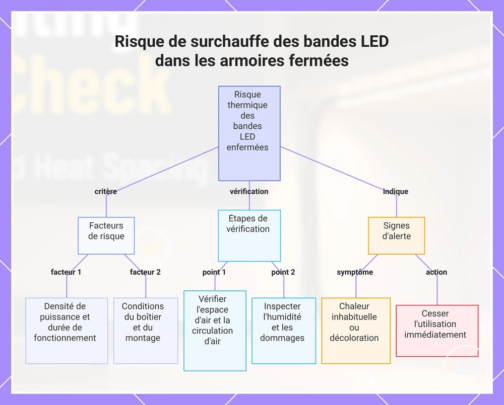 Risque de surchauffe des rubans LED dans les armoires fermées