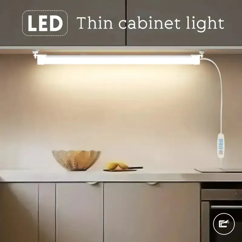 Luz LED dimerizável sob armário com fita magnética e três mudanças de cor