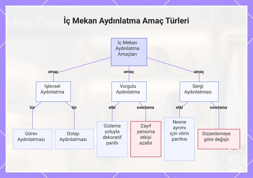 İç mekân Aydınlatma Amaç Türleri